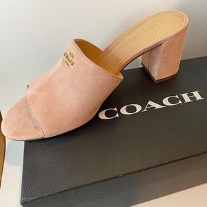 Coach suede block heel
